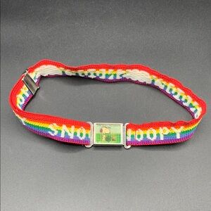 Vintage Snoopy Tennis Ping Pong Adjustable Elastic Stretch Belt Magnetic Closure